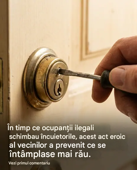 În timp ce ocupanții ilegali schimbau încuietorile, intervenția curajoasă a vecinilor a prevenit ce se întâmplase mai rău.
