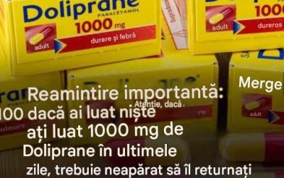 Comprimatele orale Doliprane au fost retrase din cauza unei probleme de fabricație