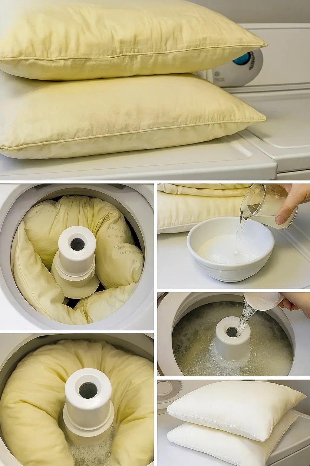 Pentru a albi pernele îngălbenite și pătate, nu este nevoie de detergent: iată un sfat
