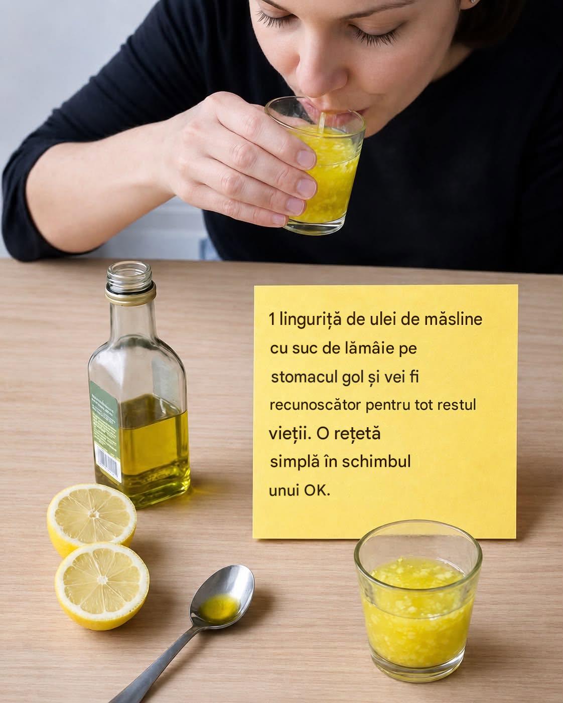 Ia o linguriță de ulei de măsline cu suc de lămâie pe stomacul gol și îmi vei mulțumi pentru tot restul vieții. Rețeta în primul comentariu. 💬👇