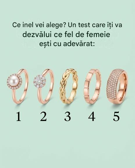 Uită-te cu atenție la aceste cinci inele. Care îți atrage atenția primul? Nu ezita; alege pur și simplu pe cel spre care gravitezi instinctiv. Alegerea ta poate spune multe despre personalitatea ta. 👇👇👇