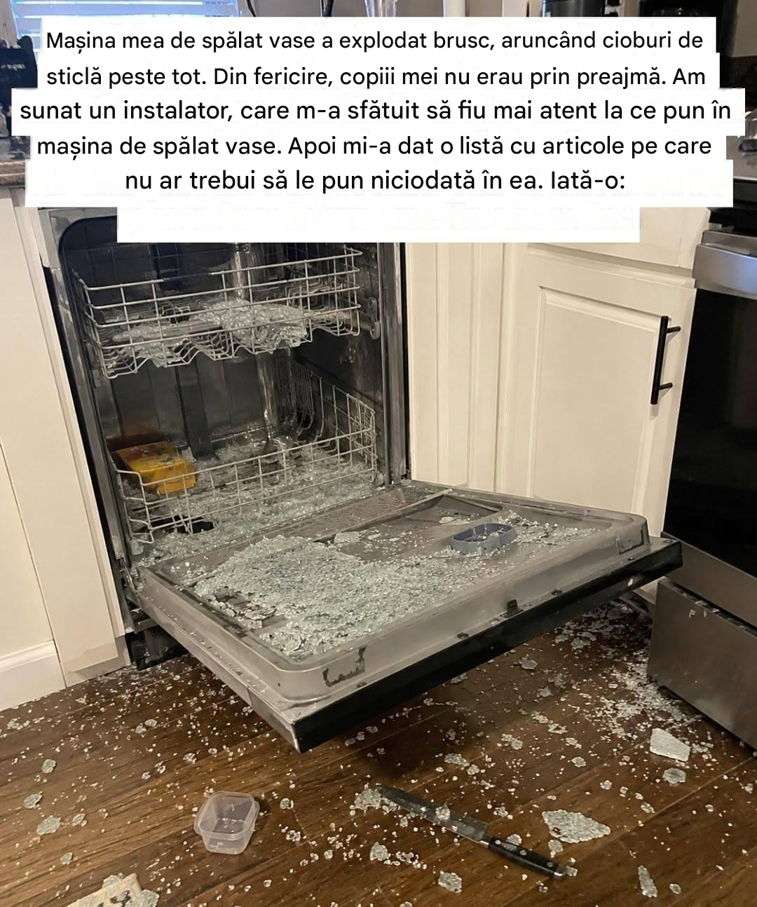 **8 lucruri pe care nu ar trebui să le pui niciodată în mașina de spălat vase** (și de ce)