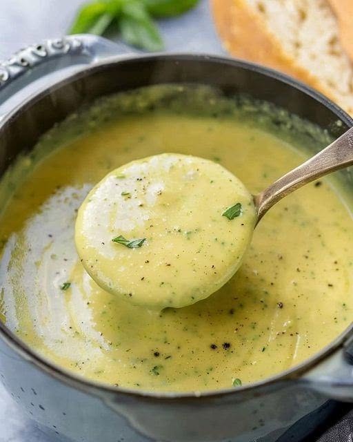 Supă cremoasă de dovlecei cu usturoi, ideală pentru slăbit