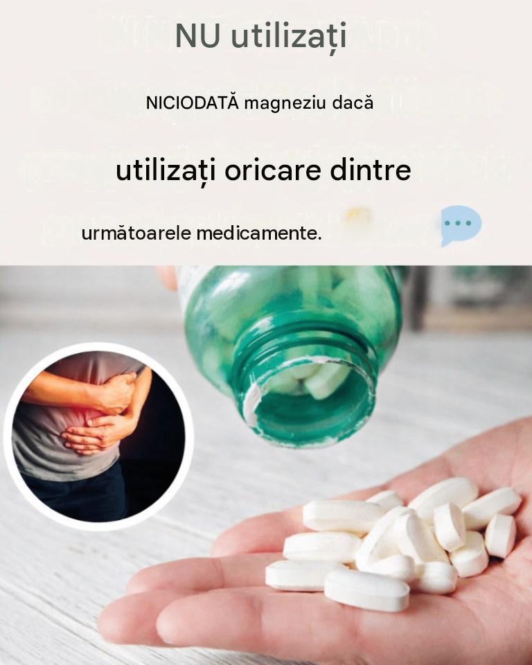NU luați NICIODATĂ magneziu dacă luați următoarele medicamente.