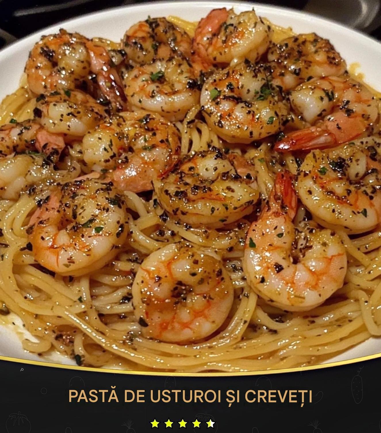 Paste cu creveți și usturoi și unt