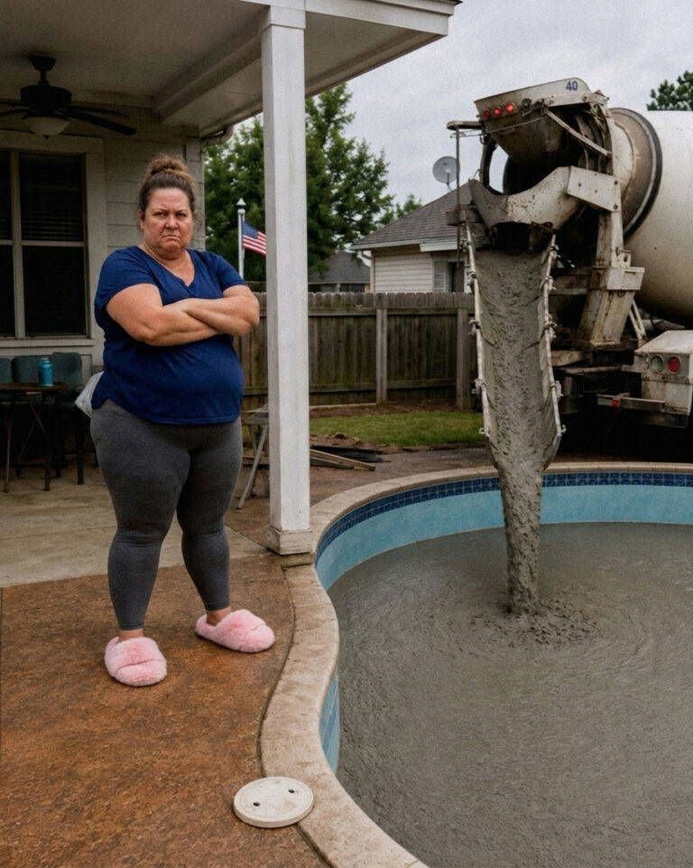 Vecina mea mi-a umplut piscina cu beton pentru că micuții mei erau „prea gălăgioși” – nu se aștepta niciodată la ce s-a întâmplat în continuare