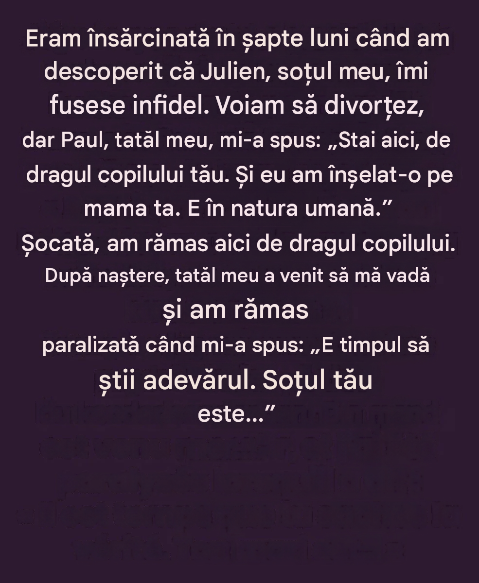 Soțul meu m-a înșelat în timpul sarcinii… Apoi tatăl meu mi-a dezvăluit un secret șocant