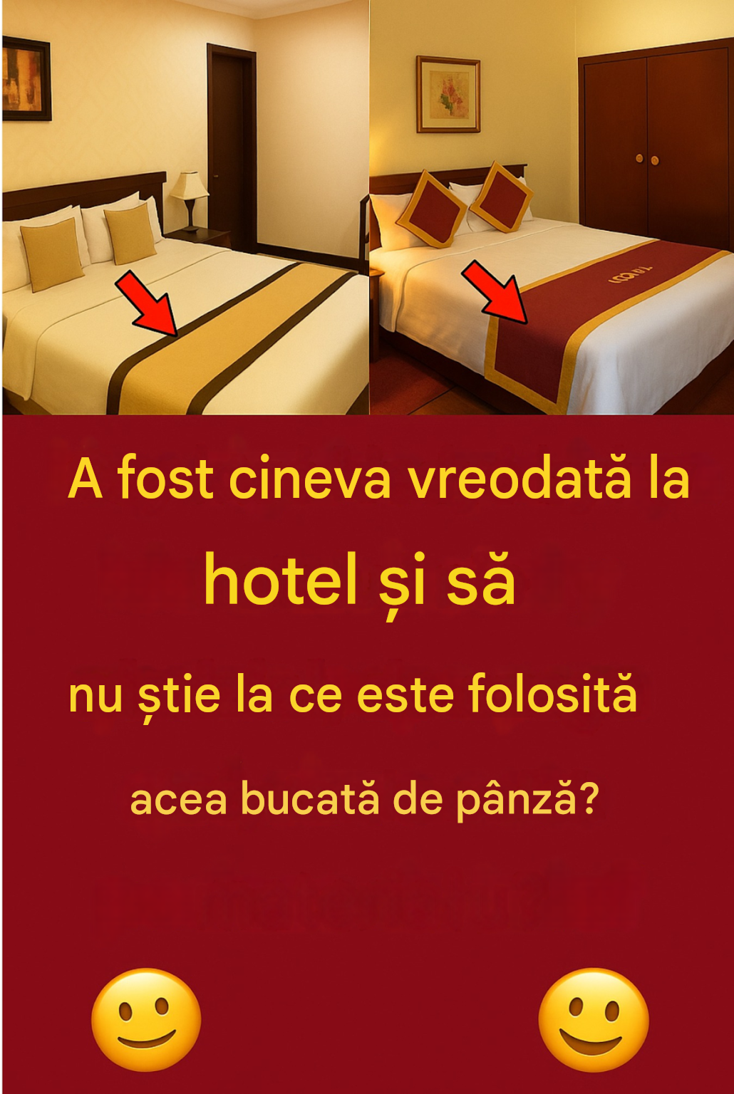 O bucată misterioasă de material pe un pat de hotel. Știi la ce servește?